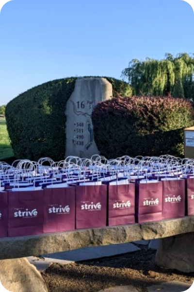 Strive Gift Bags for Golf Tournament